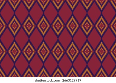 ikat Ética abstrata. Padrão contínuo em tribal. Bordado popular, impressão de ornamento de arte geométrica asteca. Design para tapete, tampa . papel de parede, envoltório, tecido, roupas