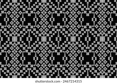 ikat Abstract Ethnic art. oriental Demark wallpaper Seamless pattern, folk embroidery. Aztec geometric art ornament print.