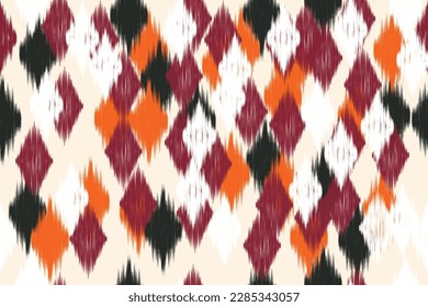 ikat Abstract Ethnic art. Seamless pattern in tribal, folk embroidery, and Mexican style. Aztec geometric art ornament print.Design for carpet, cover.wallpaper, wrapping, fabric, clothing