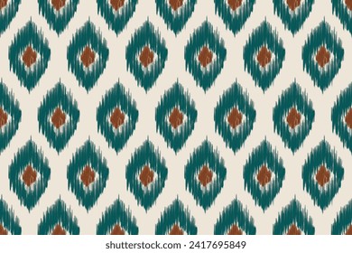 ikat Abstract Ethnic art. Seamless pattern in tribal, folk embroidery, and Mexican style. Aztec geometric art ornament print.Design for carpet, cover.wallpaper, wrapping, fabric, clothing
