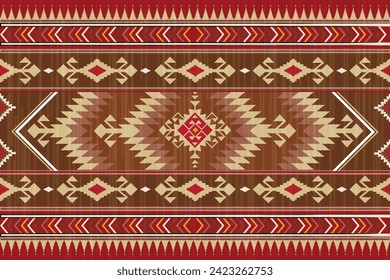 Ikat Abstract Ethnic art. Seamless pattern in tribal, folk, embroidery, and Mexican style. Aztec geometric art ornament print Design for carpet, cover. wallpaper, wrapping, fabric, clothing