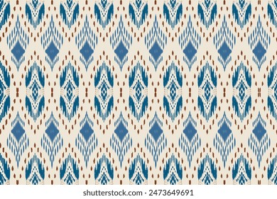 ikat Abstract Ethnic art. Seamless pattern in tribal, folk embroidery, and Mexican style. Aztec geometric art ornament print.Design for carpet, cover.wallpaper, wrapping, fabric, clothing	
