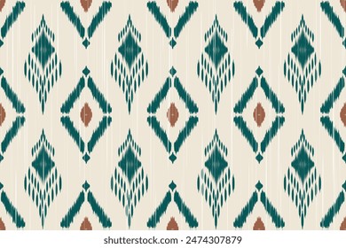 ikat Abstract Ethnic art. Seamless pattern in tribal, folk embroidery, and Mexican style. Aztec geometric art ornament print.Design for carpet, cover.wallpaper, wrapping, fabric, clothing	