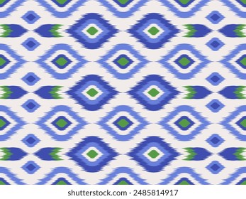 Ikat Abstract Ethnic art. Seamless pattern. geometric art. Design for fabric print, clothing, carpet, curtains, cover, wallpaper, wrapping