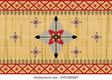 ikat abstract Ethnic art. Seamless pattern in tribal,   folk embroider y, and Mexican Style. Aztec geometric art ornament print. Design for carpet, cover.wallpapers, wrapping, fabric, clothing.