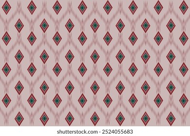 ikat Abstract Ethnic art Seamless pattern in tribal, folk embroidery, and Mexican style. Aztec geometric art ornament print Design for carpet, Cover. Wallpaper, wrapping, fabric, clothing