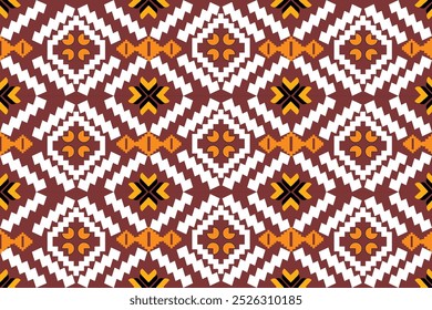 ikat Abstract Ethnic art Seamless pattern in tribal, folk embroidery, and Mexican style. Aztec geometric art ornament print Design for carpet, Cover. Wallpaper, wrapping, fabric, clothing