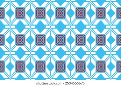 ikat Abstract Ethnic art Seamless pattern in tribal, folk embroidery, and Mexican style. Aztec geometric art ornament print Design for carpet, Cover. Wallpaper, wrapping, fabric, clothing