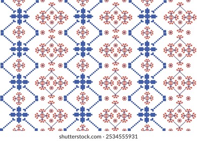 ikat Abstract Ethnic art Seamless pattern in tribal, folk embroidery, and Mexican style. Aztec geometric art ornament print Design for carpet, Cover. Wallpaper, wrapping, fabric, clothing