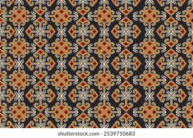 ikat Abstract Ethnic art Seamless pattern in tribal, folk embroidery, and Mexican style. Aztec geometric art ornament print Design for carpet, Cover. Wallpaper, wrapping, fabric, clothing