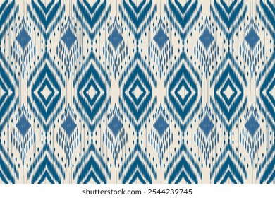 ikat Abstract Ethnic art. Seamless pattern in tribal, folk embroidery, and Mexican style. Aztec geometric art ornament print.Design for carpet, cover.wallpaper, wrapping, fabric, clothing