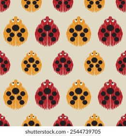  Ikat abstract ethnic art. Seamless pattern in tribal, folk embroidery, and Mexican style. Aztec geometric art ornament print.Design for carpet, cover.wallpaper, wrapping, fabric, clothing