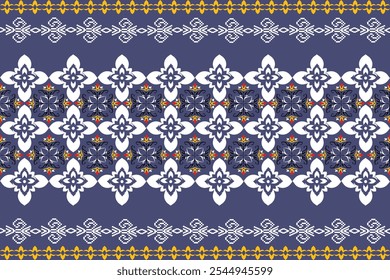 ikat Abstract Ethnic art Seamless pattern in tribal, folk embroidery, and Mexican style. Aztec geometric art ornament print Design for carpet, Cover. Wallpaper, wrapping, fabric, clothing