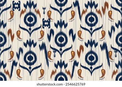 ikat Abstract Ethnic art. Seamless pattern in tribal, folk embroidery, and Mexican style. Aztec geometric art ornament print.Design for carpet, cover.wallpaper, wrapping, fabric, clothing
