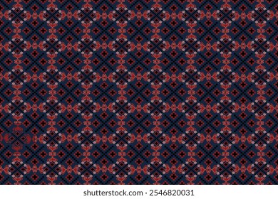 ikat Abstract Ethnic art Seamless pattern in tribal, folk embroidery, and Mexican style. Aztec geometric art ornament print Design for carpet, Cover. Wallpaper, wrapping, fabric, clothing