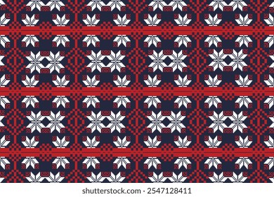 ikat Abstract Ethnic art Seamless pattern in tribal, folk embroidery, and Mexican style. Aztec geometric art ornament print Design for carpet, Cover. Wallpaper, wrapping, fabric, clothing