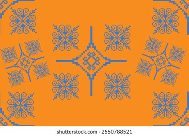 ikat Abstract Arte étnica Padrão perfeito em estilo tribal, popular bordado e mexicano. Arte geométrica asteca ornamento impressão Design para tapete, capa. Papel de parede, revestimento, tecido, vestuário
