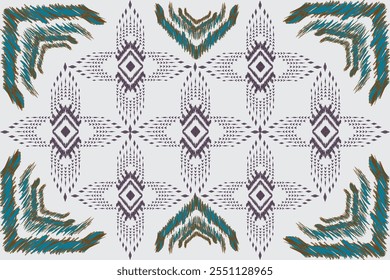 ikat Abstract Ethnic art Seamless Pattern in tribal folk embradery,and Merican styl Angel geometry 