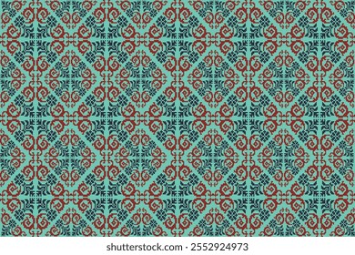 ikat Abstract Ethnic art Seamless pattern in tribal, folk embroidery, and Mexican style. Aztec geometric art ornament print Design for carpet, Cover. Wallpaper, wrapping, fabric, clothing