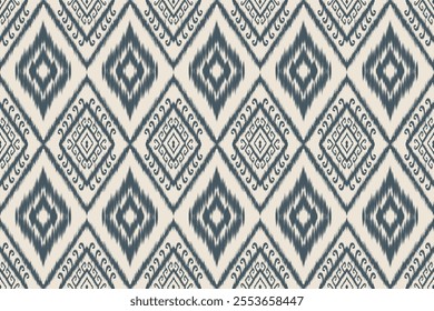 ikat Abstract Ethnic art. Seamless pattern in tribal, folk embroidery, and Mexican style. Aztec geometric art ornament print.Design for carpet, cover.wallpaper, wrapping, fabric, clothing