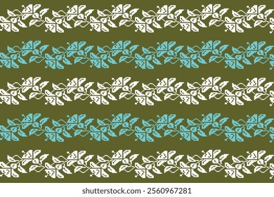 ikat Abstract Ethnic art Seamless pattern in tribal, folk embroidery, and Mexican style. Aztec geometric art ornament print Design for carpet, Cover. Wallpaper, wrapping, fabric, clothing, pixel art