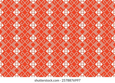 ikat Abstract Ethnic art Seamless pattern in tribal, folk embroidery, and Mexican style. Aztec geometric art ornament print Design for carpet, Cover. Wallpaper, wrapping, fabric, clothing, pixel art