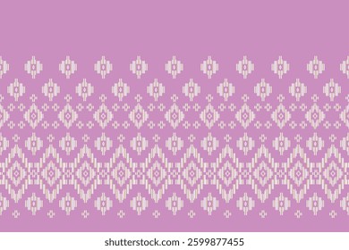 ikat Abstract Ethnic art Seamless pattern in tribal, folk embroidery, and Mexican style. Aztec geometric art ornament print Design for carpet, Cover. Wallpaper, wrapping, fabric, clothing, pixel art