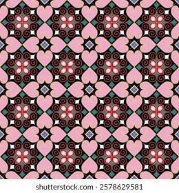 ikat Abstract Ethnic art.Seamless pattern in tribal, folk embroidery, and Mexican style. Aztec geometic  art ornament print.Design for carpet, cover.wallpaper, wrapping, fabric, clothing