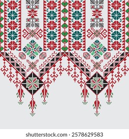 ikat Abstract Ethnic art.Seamless pattern in tribal, folk embroidery, and Mexican style. Aztec geometic  art ornament print.Design for carpet, cover.wallpaper, wrapping, fabric, clothing