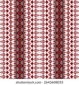 ikat Arte étnico Abstractas. Patrón sin fisuras en estilo tribal, popular y mexicano. Estampado de adorno de arte geométrico azteca. Diseño para la alfombra, patrón inconsútil del Vector. Cubierta, Fondo de pantalla, envoltura, fabr