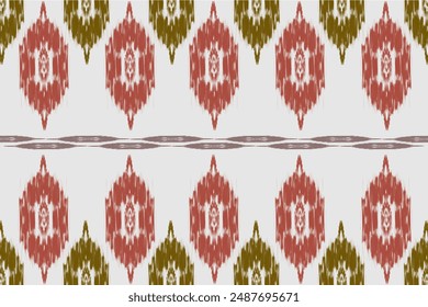 Ikat Abstract Ethnic. Seamless pattern in tribal, folk embroidery,  style. Aztec geometric art ornament print. Desing for carpet, cover. Wallpaper, wrapping, fabric, clothing