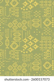 Ikat abstract pattern. Illustration ikat blue watercolor abstract floral paisley seamless pattern. Ikat abstract pattern use for fabric, textile, home decoration elements, upholstery, wrapping,