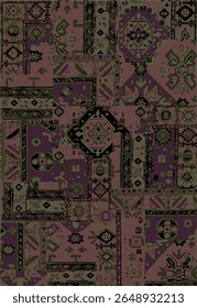 Ikat abstract pattern. Illustration ikat blue watercolor abstract floral paisley seamless pattern. Ikat abstract pattern use for fabric, textile, home decoration elements, upholstery, wrapping,