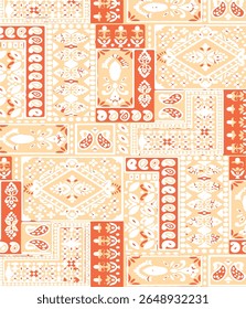 Ikat abstract pattern. Illustration ikat blue watercolor abstract floral paisley seamless pattern. Ikat abstract pattern use for fabric, textile, home decoration elements, upholstery, wrapping,