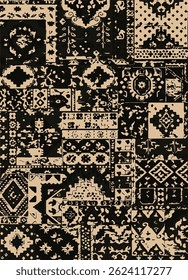 Ikat abstract pattern. Illustration, ikat, abstract floral paisley seamless pattern. Ikat abstract pattern use for fabric, textile, home decoration elements, upholstery, wrapping,
