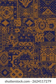 Ikat abstract pattern. Illustration, ikat, abstract floral paisley seamless pattern. Ikat abstract pattern use for fabric, textile, home decoration elements, upholstery, wrapping,