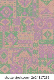 Ikat abstract pattern. Illustration, ikat, abstract floral paisley seamless pattern. Ikat abstract pattern use for fabric, textile, home decoration elements, upholstery, wrapping,