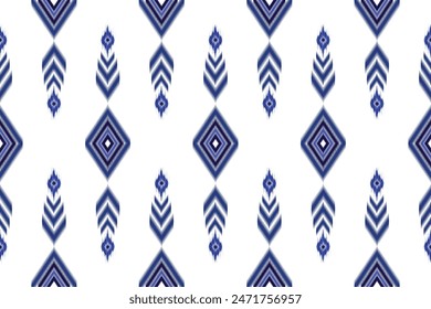 Ikat abstracto. Patrón geométrico sin fisuras en estilo tribal, bordado popular. Arte geométrico azteca ornamento print.Design para alfombra, Fondo de pantalla, ropa, envoltura, tela, cubierta, textil.