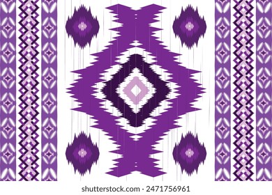 Ikat abstract. Seamless geometric pattern in tribal, folk embroidery style. Aztec geometric art ornament print.Design for carpet, wallpaper, clothing, wrapping, fabric, cover, textile.