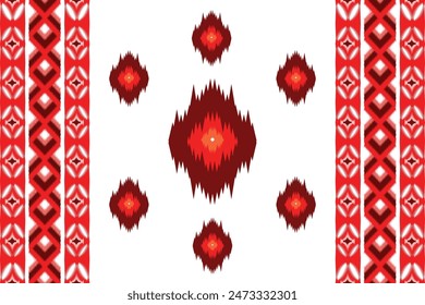Ikat abstract. Seamless geometric pattern in tribal, folk embroidery style. Aztec geometric art ornament print.Design for carpet, wallpaper, clothing, wrapping, fabric, cover, textile.