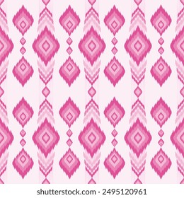 Ikat abstract. Seamless geometric pattern in tribal, folk embroidery style. Aztec geometric art ornament print.Design for carpet, wallpaper, clothing, wrapping, fabric, cover, textile.