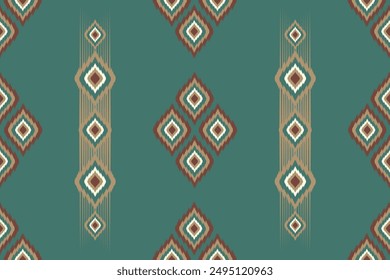 Ikat abstract. Seamless geometric pattern in tribal, folk embroidery style. Aztec geometric art ornament print.Design for carpet, wallpaper, clothing, wrapping, fabric, cover, textile.