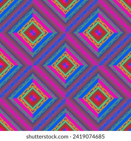 Ikat abstract seamless pattern for artwork and production