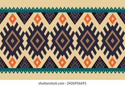 Patrón abstracto sin fisuras de Ikat para el arte y la producción
Diseño tradicional para el fondo, alfombra, papel pintado, envoltura, Batik, tela 
