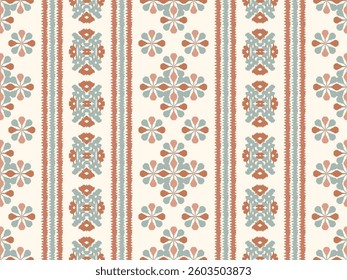 Ikat Abstract striped Ethnic art. Seamless patterns tribal, folk embroidery, and Mexican style. Aztec geometric art ornament print.Design for carpet, cover wallpaper, wrapping, fabric, clothing
