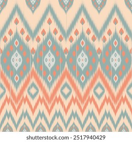  Ikat  abstract Vector Geometric ethnic  tribal .Damask seamless pattern traditional Aztec style Design for background ,Capet,wall paper,clothing, wrapping,batik ,fabric , embroidery .other design.
