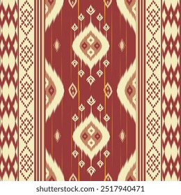  Ikat  abstract Vector Geometric ethnic  tribal .Damask seamless pattern traditional Aztec style Design for background ,Capet,wall paper,clothing, wrapping,batik ,fabric , embroidery . 

