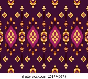  Ikat  abstract Vector Geometric ethnic  tribal .Damask seamless pattern traditional Aztec style Design for background ,Capet,wall paper,clothing, wrapping,batik ,fabric , embroidery . Others design.
