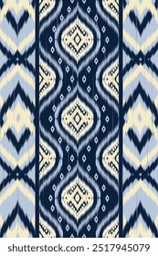  Ikat  abstract Vector Geometric ethnic  tribal .Damask seamless pattern traditional Aztec style Design for background ,Capet,wall paper,clothing, wrapping,batik ,fabric , embroidery . 
