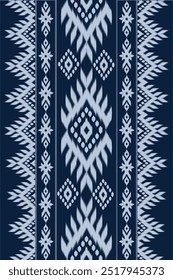  Ikat abstrakte Vektor Geometrische ethnische Stamm .Damast nahtlose Muster traditionellen aztekischen Stil Design für Hintergrund ,Capet,Tapete,Kleidung, Umhüllung,Batik ,Stoff , Stickerei . 
